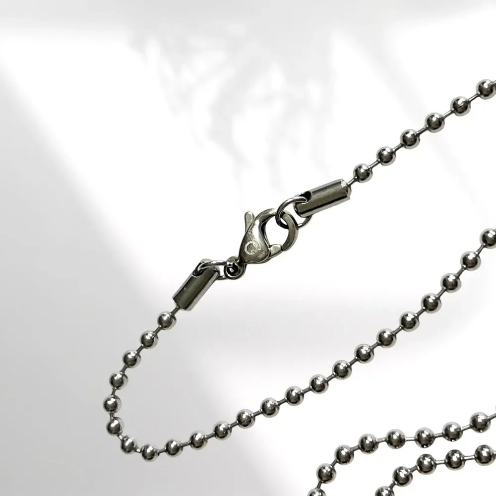 Mens Cross Necklace Dog Tag Chain Gunmetal Stainless Steel Christian Religious